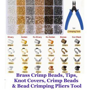 Great Kit!!  Brass Crimp Beads, Tips, Knot Covers, Crimp Beads Covers